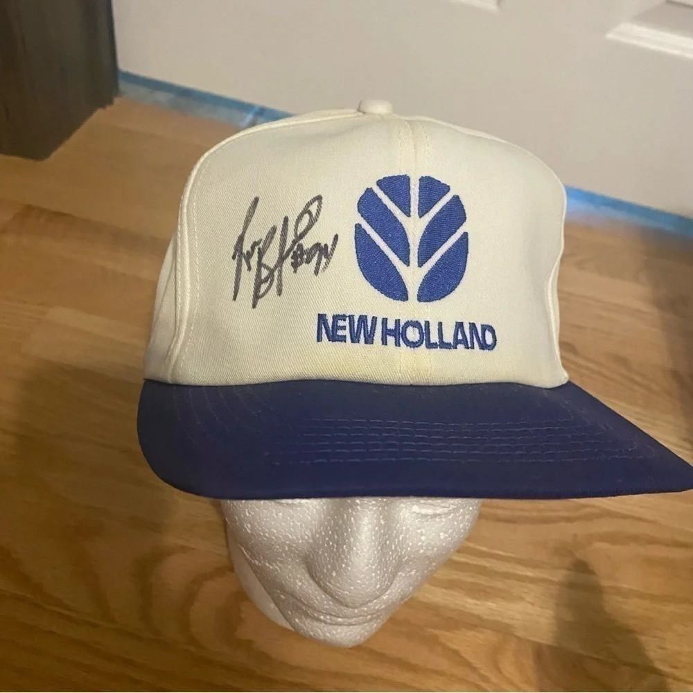 Vintage New Holland Ron Benfield Signed Autograph Hat K Products Snap Back